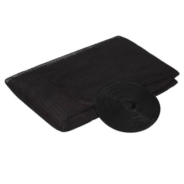 Fekete poliészter szúnyogháló ablakra 130x150 cm, öntapadós tépőzárral