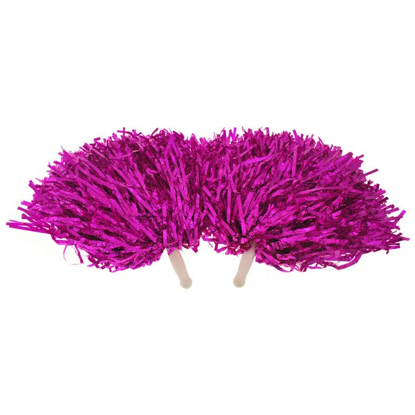 Színes cheerleader pompon pár 32 cm szalaggal, cheer tánc kellék