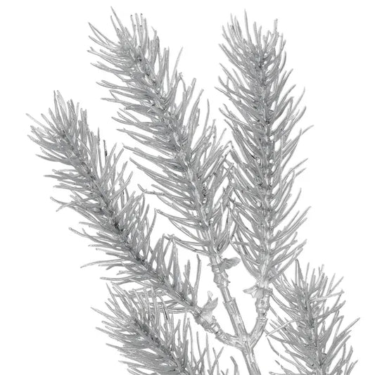 Zöld-ezüst karácsonyi műanyag dekorág, 47 cm