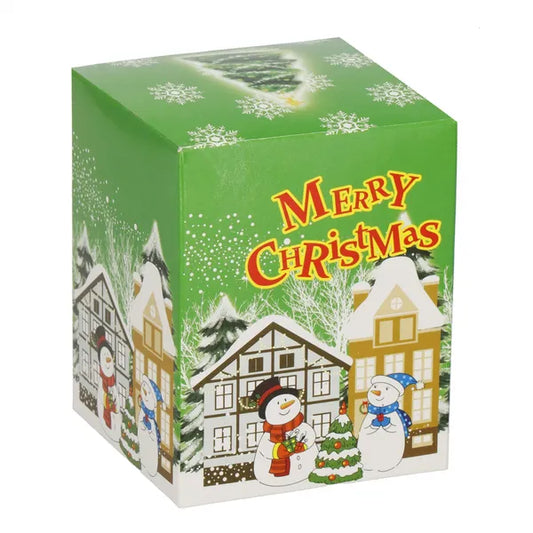 Táncoló és éneklő karácsonyi mini PVC zöld fenyő dísz 16x7,5 cm