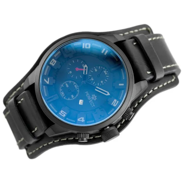 Férfi kvarc karóra dátumkijelzéssel, grafitszürke számlap 47 mm