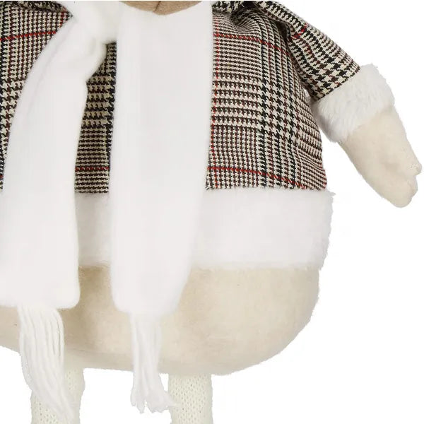 Karácsonyi textil rénszarvas dekoráció, teleszkópos láb, 50-67 cm
