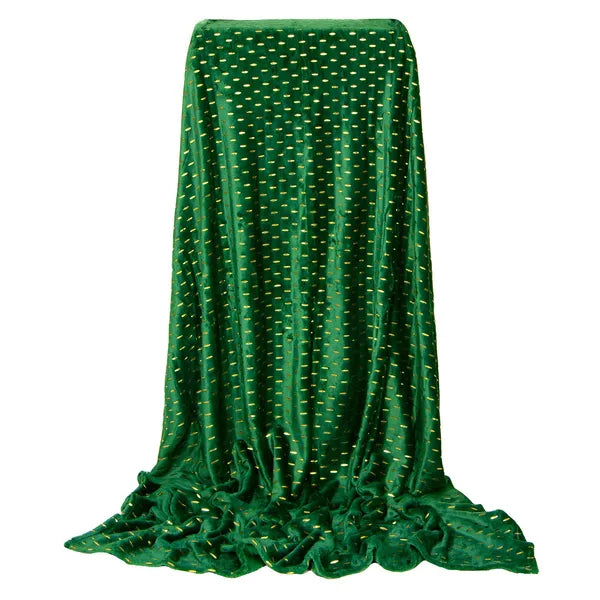 Plüss takaró 200x220 cm, palackzöld-arany, 100% poliészter, puha 3 mm