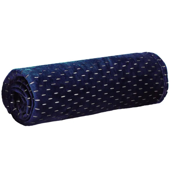 Springos poliészter plüss takaró 200×220 cm, sötétkék-ezüst