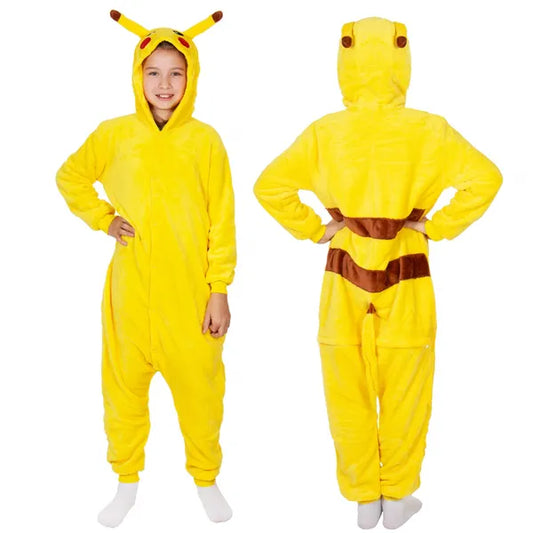 Pikachu mintás gyerek kigurumi pizsama, multiszín, 120-130 cm