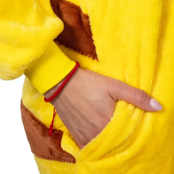 Pikachu kigurumi pizsama, poliészter, kapucnis, 2 zsebes, M méret