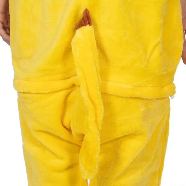 Pikachu kigurumi pizsama, poliészter, kapucnis, 2 zsebes, M méret