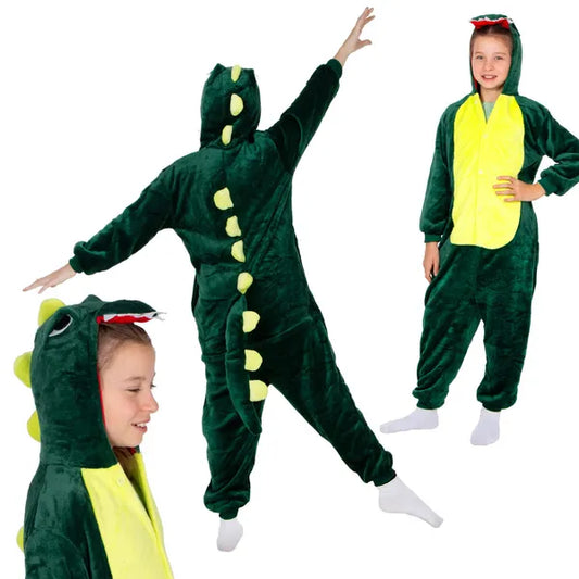 Gyerek sárkány kigurumi pizsama kapucnival, 110-120 cm, Springos