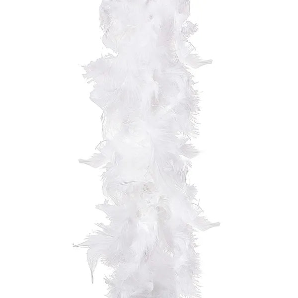 Fehér boa tollgirland, 1,5 m, természetes toll, 43 g