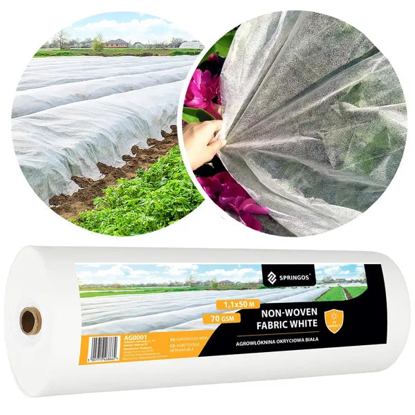 Fehér takaró agrotextil, UV védelemmel, 70 g/m², 1,1×50 m