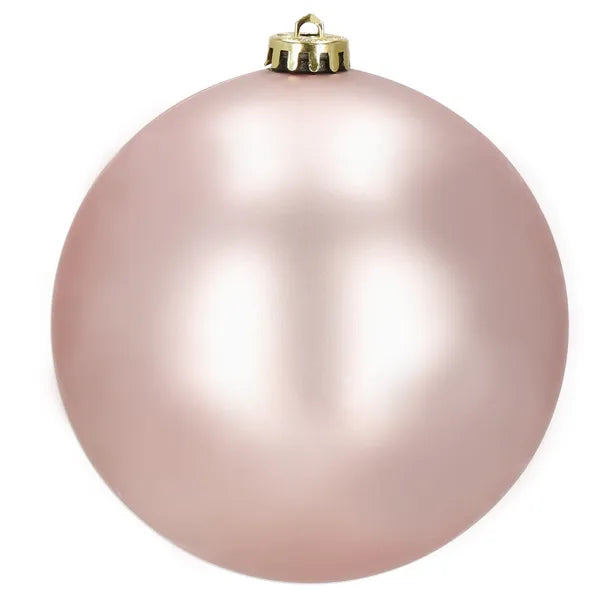 Rose gold, matt és fényes törhetetlen karácsonyi gömb 15 cm – 2 db