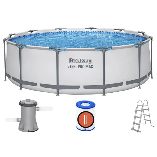 Bestway fémvázas kerti medence szett 366×100 cm, szűrőszivattyúval, létrával
