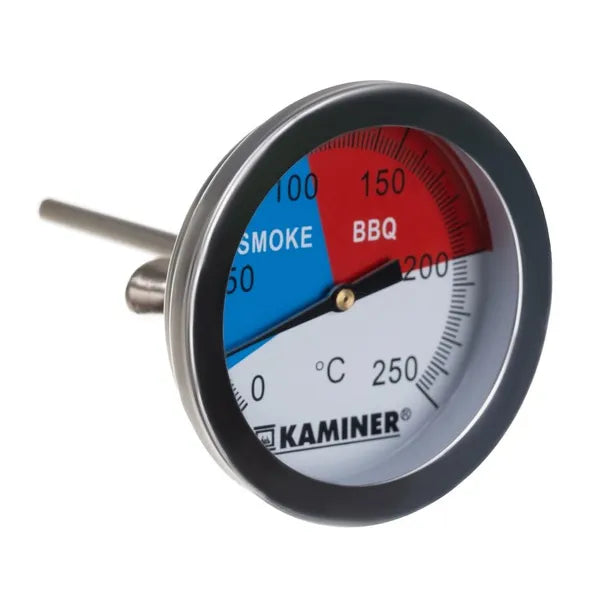 Rozsdamentes acél analóg grill- és füstölő hőmérő 0–250 °C