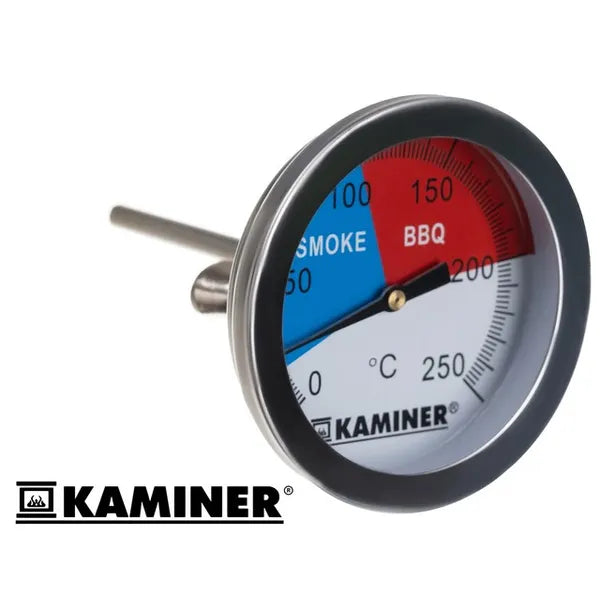 Rozsdamentes acél analóg grill- és füstölő hőmérő 0–250 °C