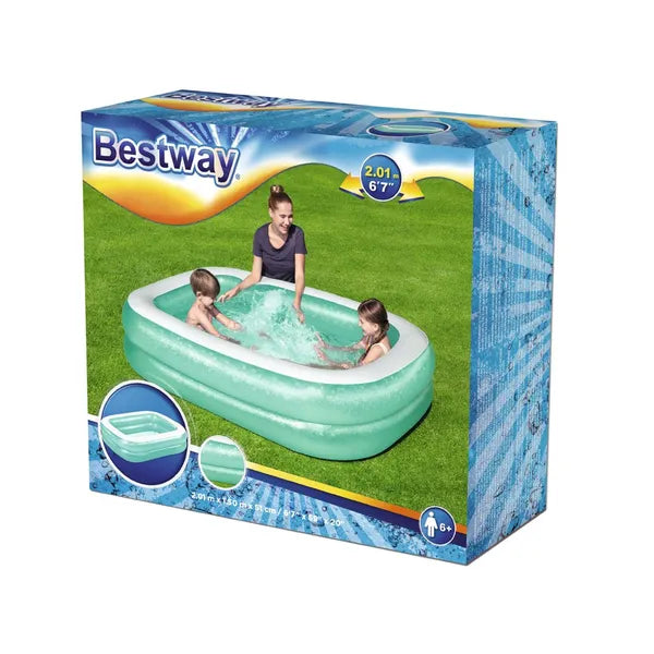 Bestway felfújható családi medence, 201×150×51 cm, 450 l, türkiz/fehér