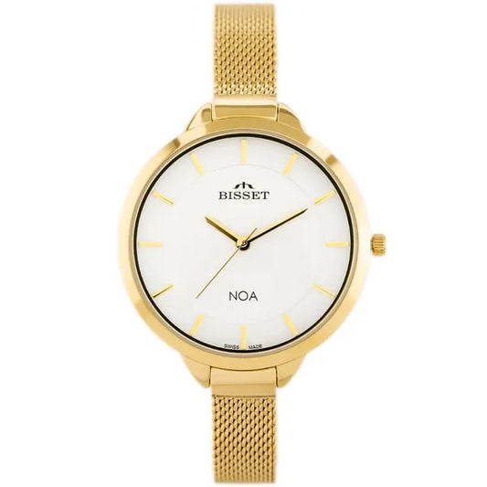 Bisset női karóra, arany PVD nemesacél szíj, 34 mm ezüst számlap