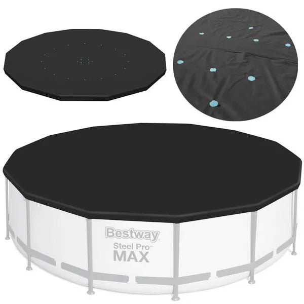 Vízlepergető medencetakaró Bestway Steel Pro vázas 427 cm, fekete