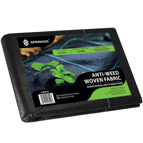 Gyomfogó PP agroszövet, UV álló, 70 g/m², 3,2×10 m, fekete