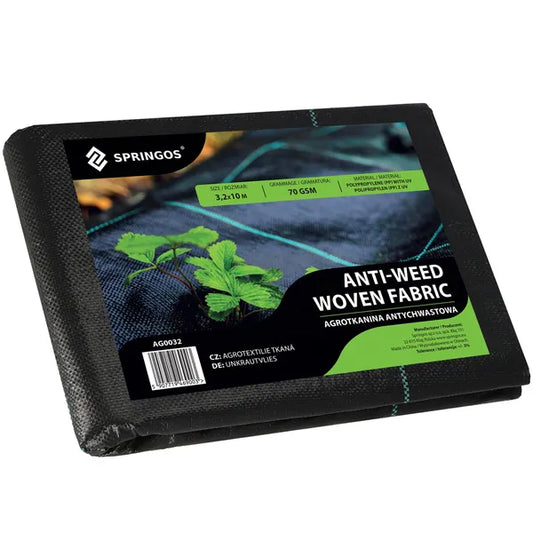Gyomfogó PP agroszövet, UV álló, 70 g/m², 3,2×10 m, fekete