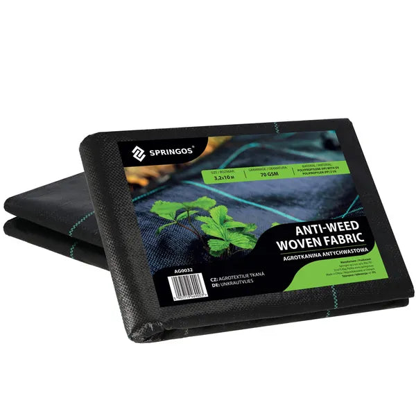 Gyomfogó PP agroszövet, UV álló, 70 g/m², 3,2×10 m, fekete