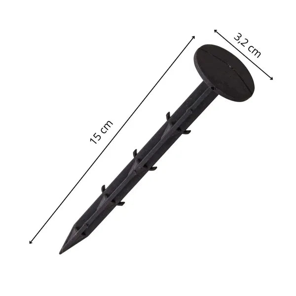 Rögzítő műanyag kerti talajszögek 15 cm, 50 db, fekete PP