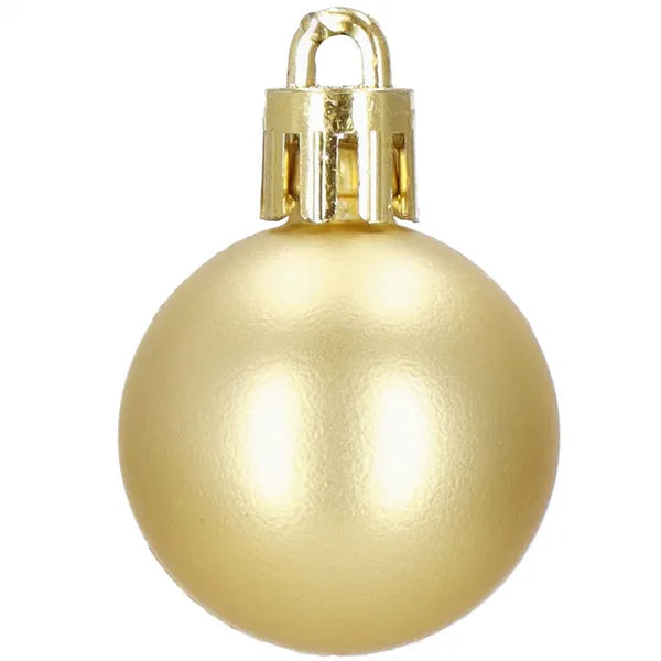 Törhetetlen karácsonyi gömb díszek, piros-arany, 42 db, 3–6 cm