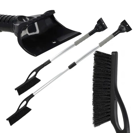 Teleszkópos autó jégkaparó–kefe, 90–127 cm, kétoldalas, fekete/szürke