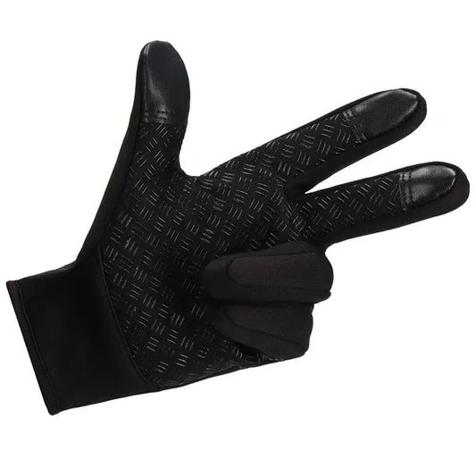 Springos uniszex érintőképernyős csúszásgátló kesztyű, M, fekete, nylon