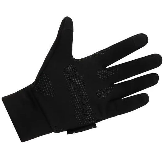 Fekete nylon csúszásgátló érintőképernyős kesztyű, M
