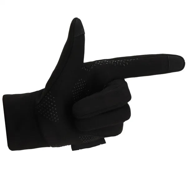 Fekete nylon csúszásgátló érintőképernyős kesztyű, M