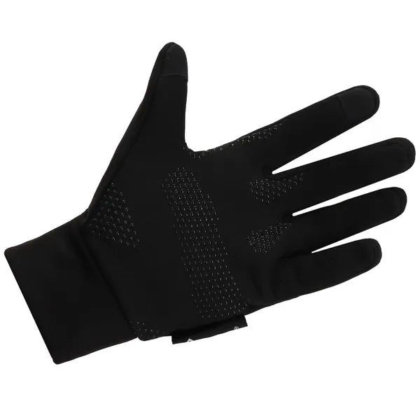 Fekete nylon kesztyű L – csúszásgátlós tenyér, érintőképernyős ujj