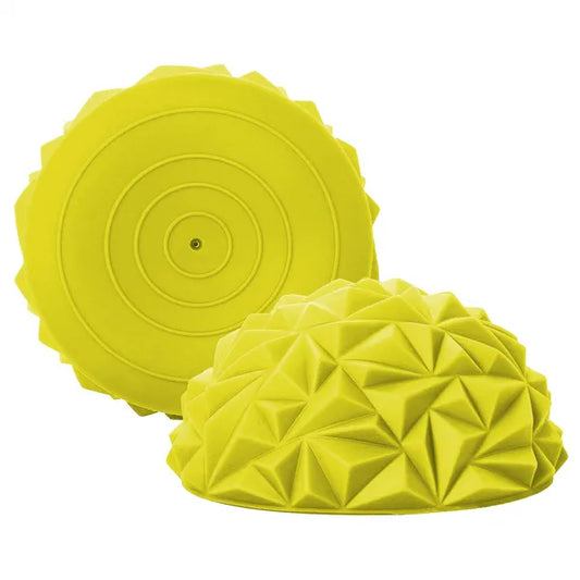 Springos PVC masszázslabda, sárga, 16 cm, közepes keménység