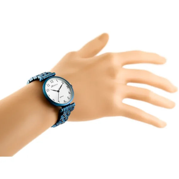 Albatross Glamour női kvarc karóra 32 mm, kék tokkal és acélszíjjal