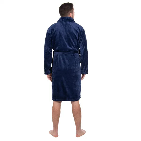 Puha plüss fürdőköntös L/XL, sötétkék, poliészter 260 g/m2