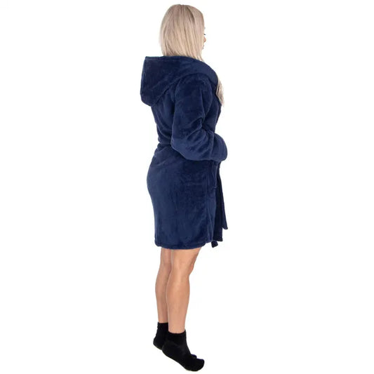 Kapucnis pihe-puha köntös, sötétkék poliészter 260 g/m², L/XL