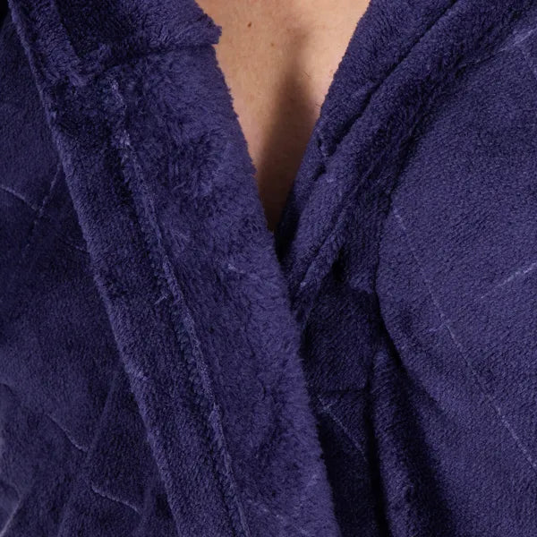 Springos puha polár köntös tengerészkék, L/XL, 2 zseb, öv