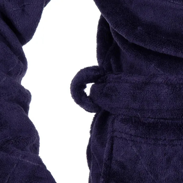 Springos puha polár köntös tengerészkék, L/XL, 2 zseb, öv