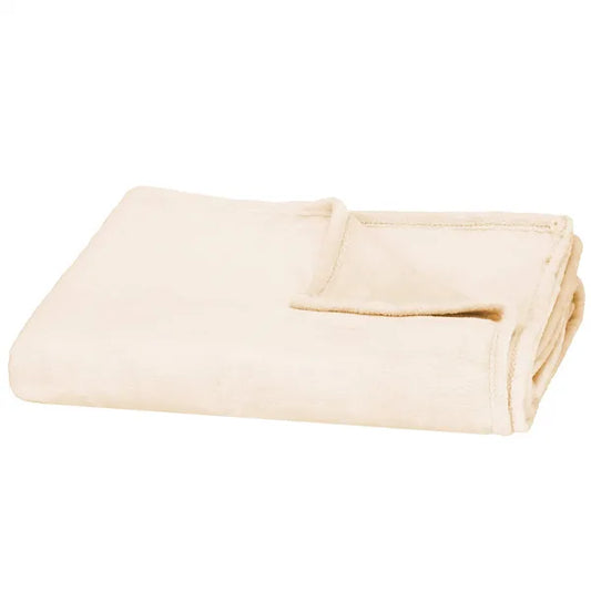 Krém puha poliészter pléd 200×220 cm dekor szalaggal