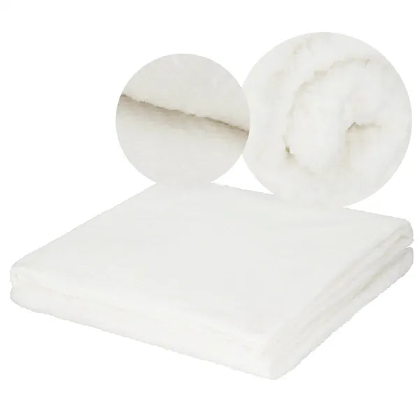 Puha fehér plüss poliészter takaró 200×220 cm, 250 g/m²