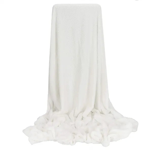 Puha fehér plüss poliészter takaró 200×220 cm, 250 g/m²