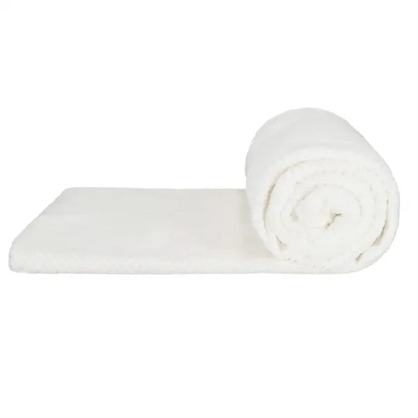 Puha fehér plüss poliészter takaró 200×220 cm, 250 g/m²