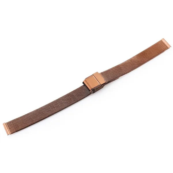 Barna PVD acél mesh óraszíj 12 mm szélesség, 192 mm hossz, állítható