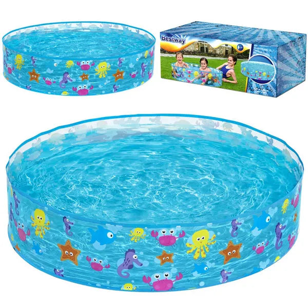 Bestway felfújható gyermekmedence, 122×25 cm, 219 l, tengeri mintás