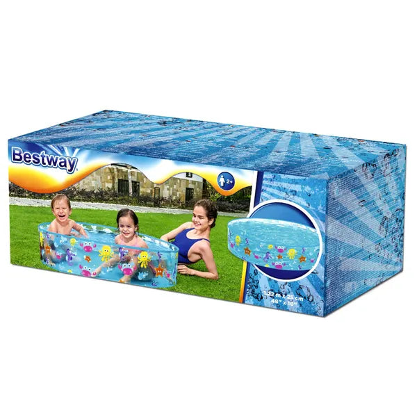 Bestway felfújható gyermekmedence, 122×25 cm, 219 l, tengeri mintás