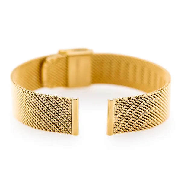 Arany rozsdamentes acél mesh óraszíj, 12 mm, állítható csatt