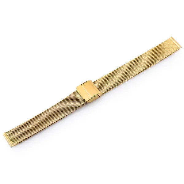 Arany rozsdamentes acél mesh óraszíj, 12 mm, állítható csatt
