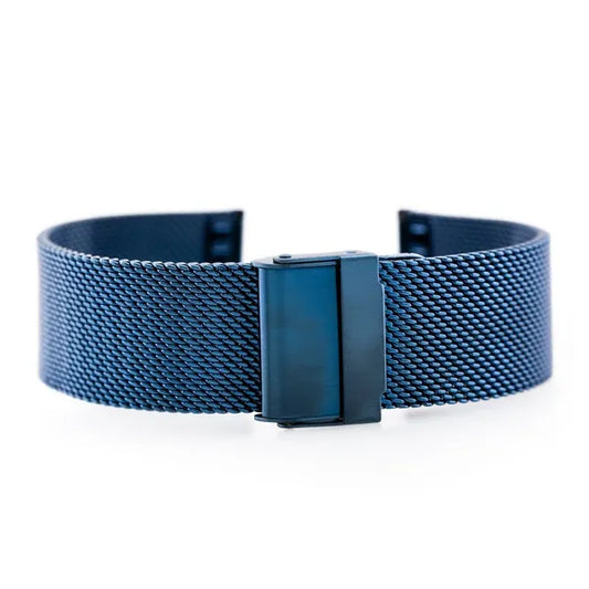 PVD bevonatú acél hálós óraszíj, tengerészkék, 18 mm