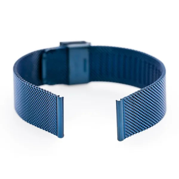 PVD bevonatú acél hálós óraszíj, tengerészkék, 18 mm