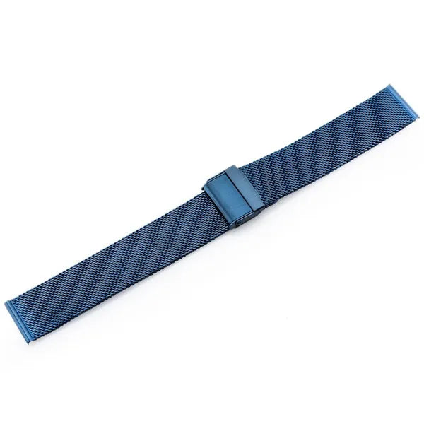 PVD bevonatú acél hálós óraszíj, tengerészkék, 18 mm