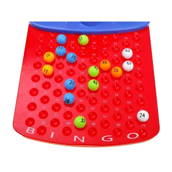 Bingo családi társasjáték sorsológömbbel, 56 kártyával, 6+
